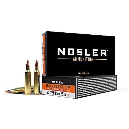 .22-250 Remington 55 Grain Ballistic Tip Hunting Rifle Cartridges - 20 Rounds