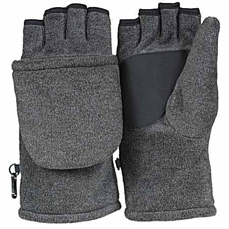 Men's Gray Pop Top Fleece Gloves