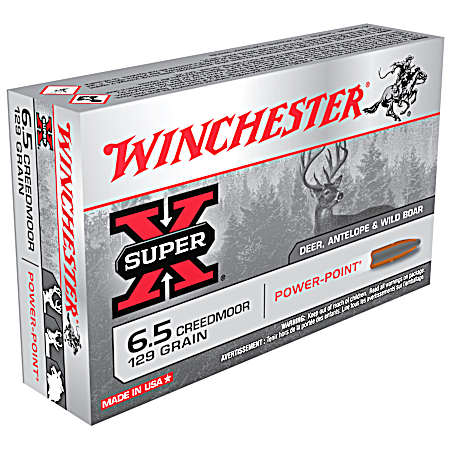 6.5 Creedmoor Super-X Power Point 129 Grain Cartridges - 20 Rounds