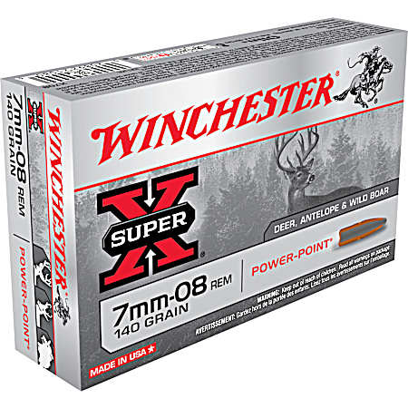7mm-08 Remington Super-X Power Point 140 Grain Cartridges - 20 Rounds