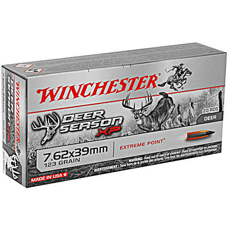7.62 X 39mm Deer Season XP 123 Grain Extreme Point Cartridges - 20 Rounds
