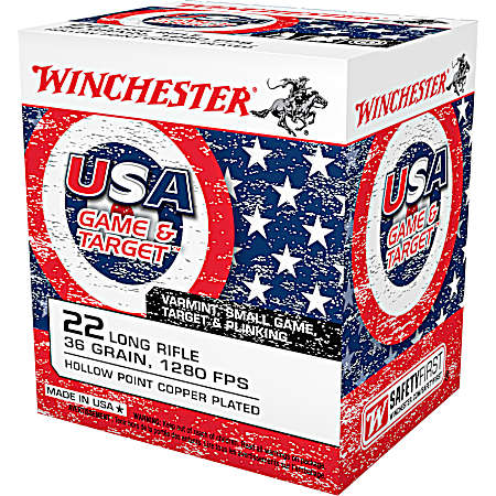 .22 LR USA Winchester 40 LRN Cartridges- 50 Rounds