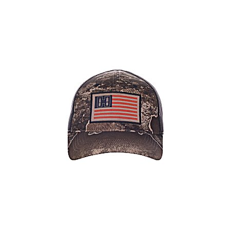 Men's Camo American Flag Logo Mesh Cap
