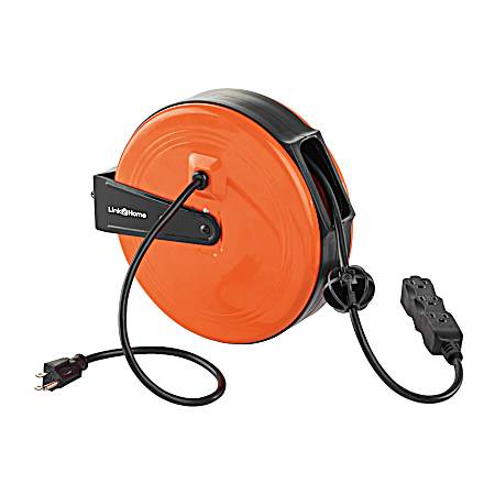 30 ft Retractable Cord Reel 16AWG SJT w/ 3 Outlets