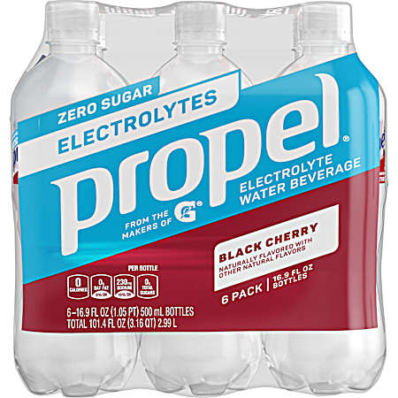 16.9 oz Black Cherry Water w/ Electrolytes - 6 Pk