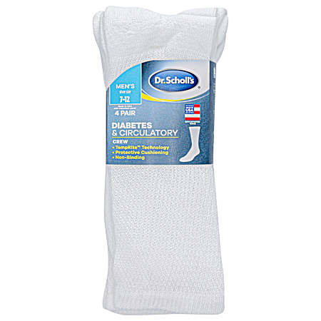 Men's Diabetes & Circulatory Crew Socks - 4 Pk