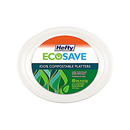 Hefty 10-Count EcoSave Large Oval Platters