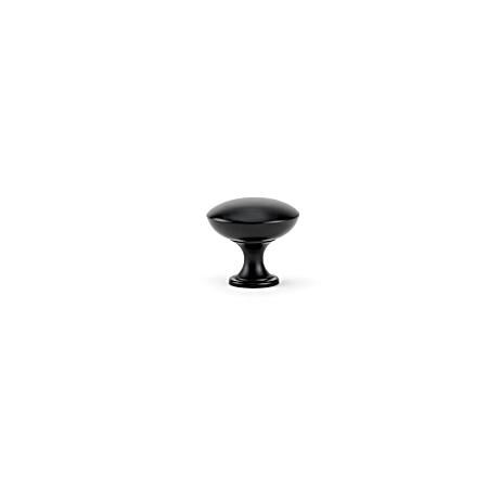 1-3/16 in Matte Black Contemporary Metal Knobs - 10 Pk