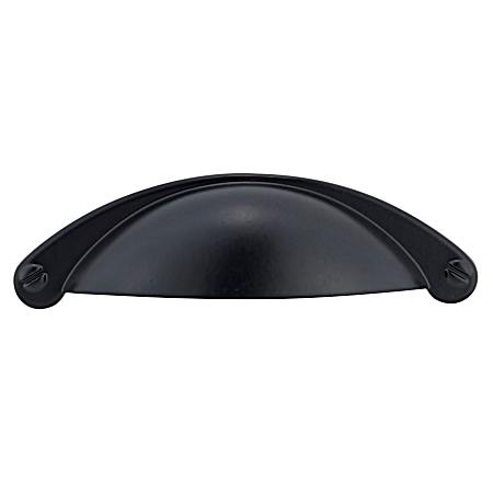2-17/32 in Matte Black Traditional Metal Cup Pulls - 6 Pk