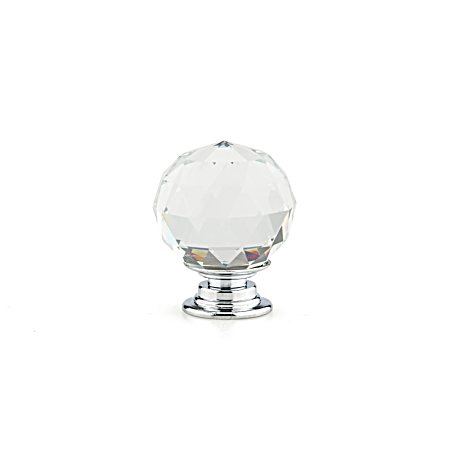 1-3/16 in Clear Crystal & Chrome Contemporary Knob