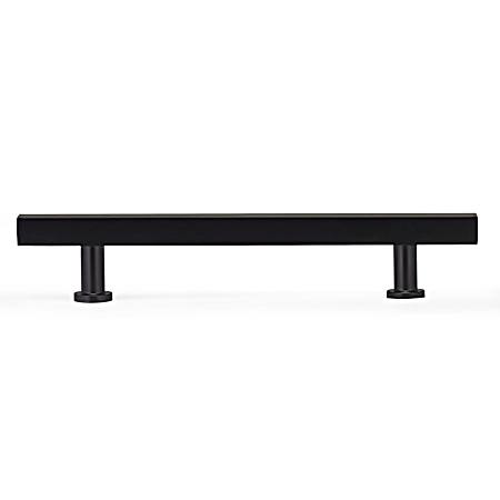 5-1/32 in Matte Black Contemporary Metal Pull