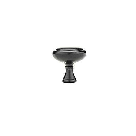 1-1/4 in Matte Black Traditional Metal Knob