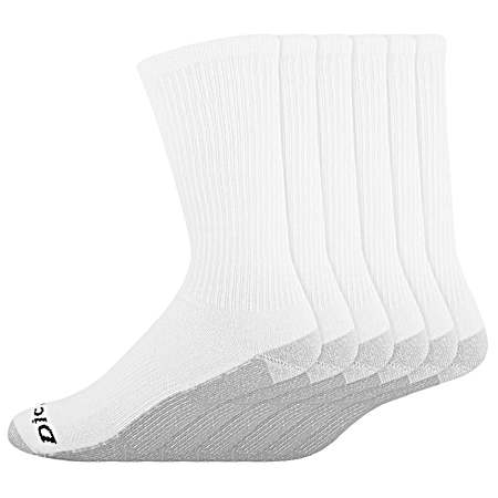 Men's Dri-Tech White Ultra Light Crew Socks - 6 Pk