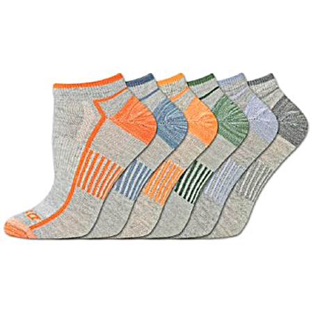 Women's Dri Tech Grey Multi Ultra Lite No Show Socks - 6 Pk