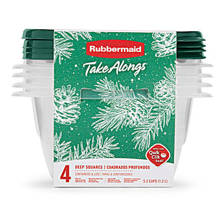 Blue Spruce Deep Square Takealong Containers - 4Pk