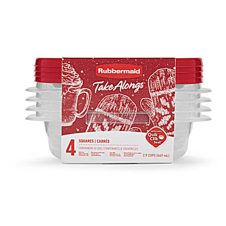 Rhubarb Square Takealongs Containers - 4Pk