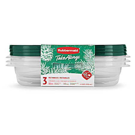 Blue Spruce Rectangle Takealongs Containers - 3Pk
