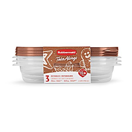 Toffee Nut Rectangle Takealongs Containers - 3Pk