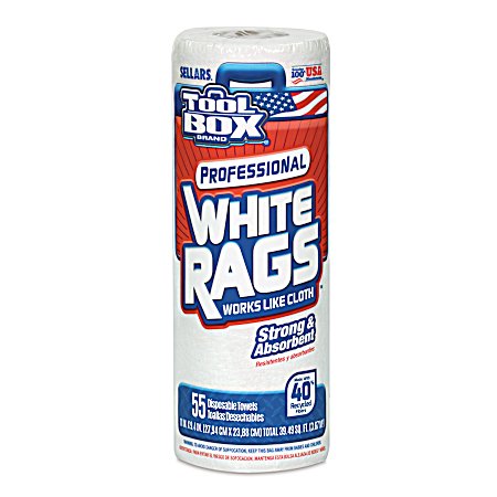 Professional White Rags - Single Roll