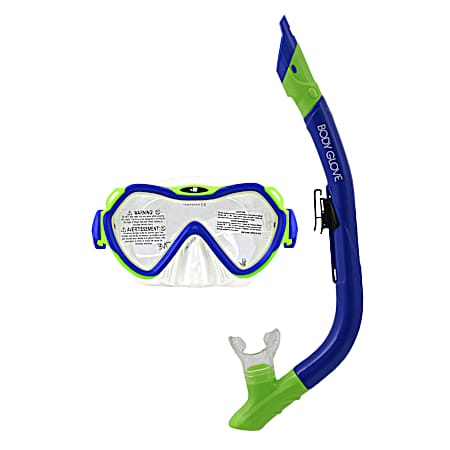Junior Blue/Lime Grape Mask & Snorkel Combo