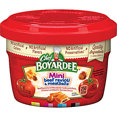 7.5 oz Microwaveable Mini Beef Ravioli & Meatballs