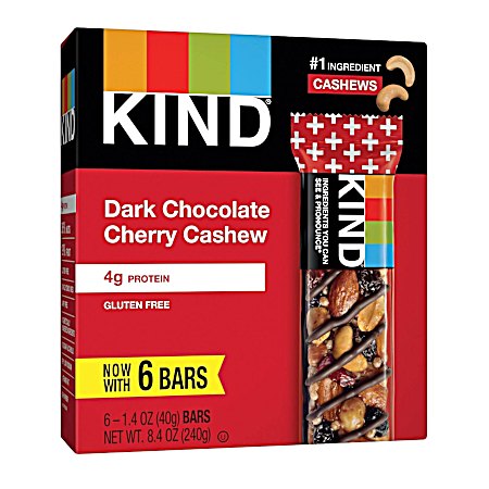 Dark Chocolate Cherry Cashew Granola Bars - 6 pk