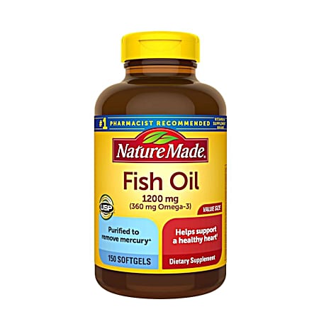 Fish Oil 1200 mg Supplements - 150 Softgels
