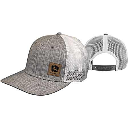 Men's Oxford/White Sueded Patch Logo Mesh Back 6-Panel Twill/Mesh Cap