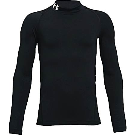 Boys' Black ColdGear Fitted Long Sleeve Baselayer Shirt