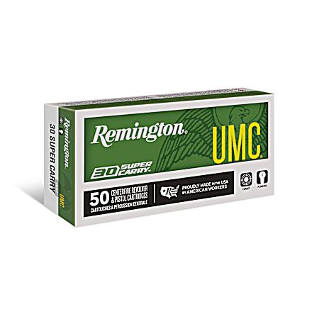 .30 Super Carry UMC 100 Grain Centerfire Handgun Cartridges - 50 Rounds