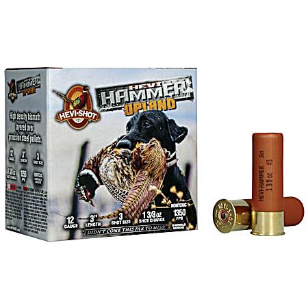 12 Gauge Hevi-Hammer 3'' 3 Shot Upland Shotshells - 25 Rounds