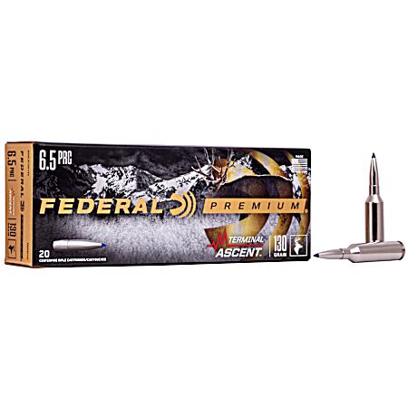 6.5 PRC Terminal Ascent 130 Grain Rifle Cartridges - 20 Rounds