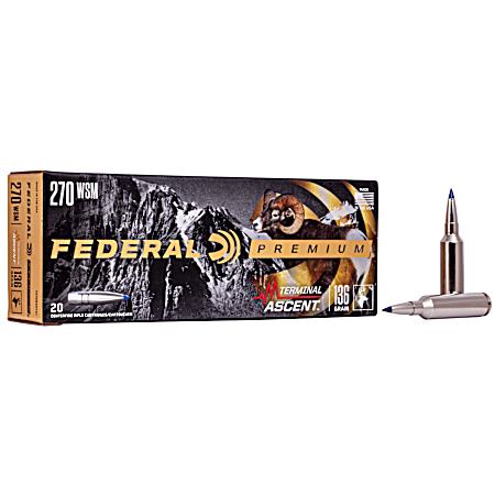 .270 WSM Terminal Ascent 136 Grain Rifle Cartridges - 20 Rounds