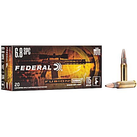 6.8 SPC MSR Fusion 115 Grain Rifle Cartridges - 20 Rounds