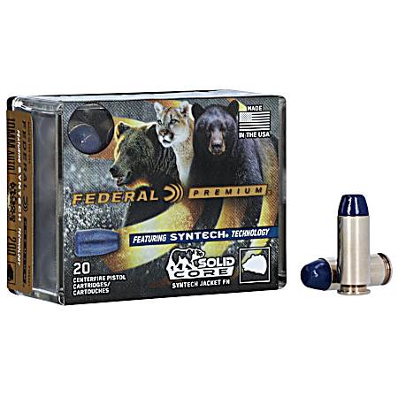 10mm Auto Solid Core 200 Grain Handgun Cartridges - 20 Rounds