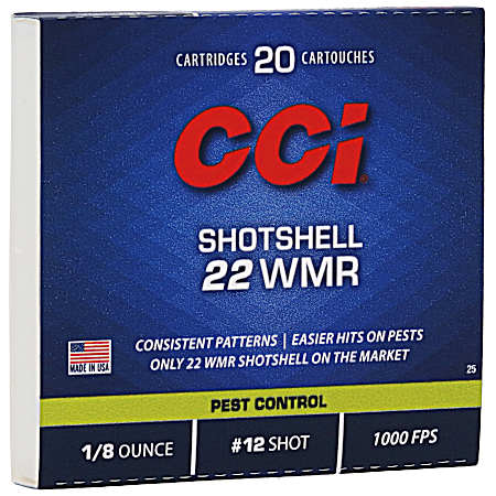 .22 WMR 12 Shot Rimfire Shotshells - 20 Rounds