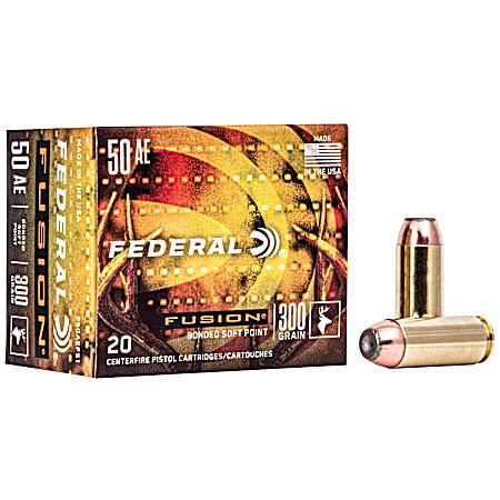 .50 Action Express Fusion 300 Grain Handgun Cartridges - 20 Rounds