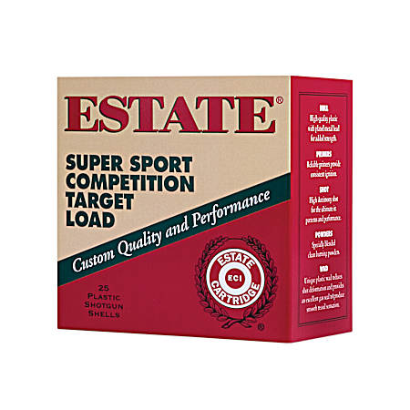 12 Gauge Super Sport Competition 2-3/4 #8 Shot Target Shotshells - 25 Rounds