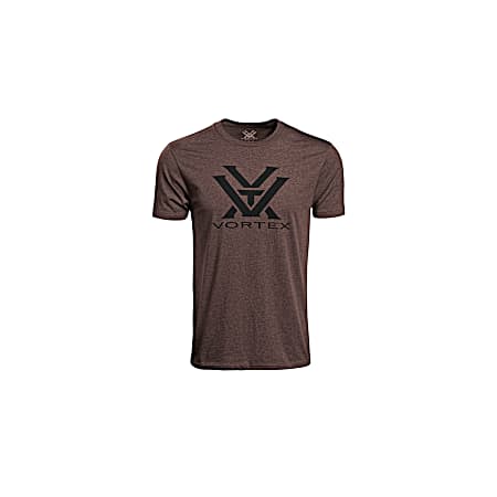 Men's Brown Heather Core Logo Short Sleeve Shirt