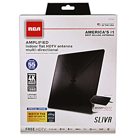 Amplified Indoor Flat Multi-Directional HDTV Antenna