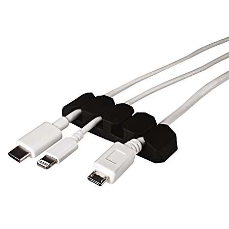 Black Four Channel Cable Holder - 3 Pk