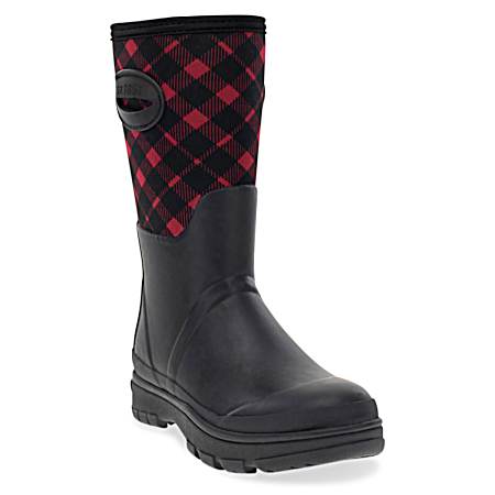 Women's Buffalo Check Black Vari Fit Boots