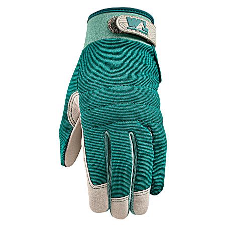 Women's Green High Dexterity Synthetic Leather Gloves