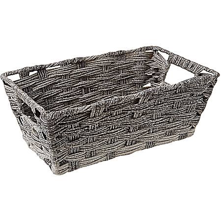 Split Rattique Small Gray Wash Shelf Tote