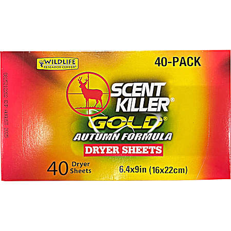 Scent Killer Gold Autumn Formula Dryer Sheets - 40 Ct