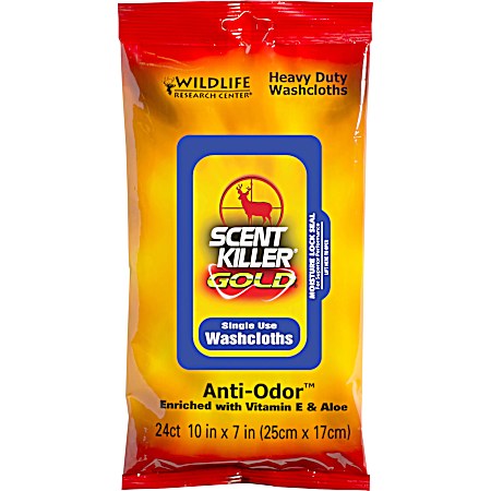 Scent Killer Gold Heavy-Duty Washcloths - 24 Ct