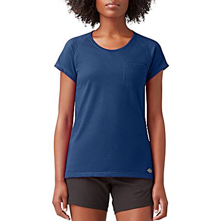 Women's Temp-IQ Dynamic Navy Short Sleeve Pocket Shirt