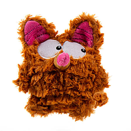 Brown PlayClean Bush Squeaker Soft Plush Dog Toy w/ Odor-Eliminating Essential Oils