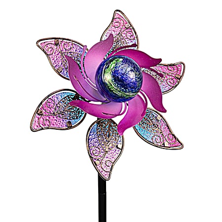 Illuminarie Pomegranate Apostrophe 2-Tiered Pinwheel Spinner