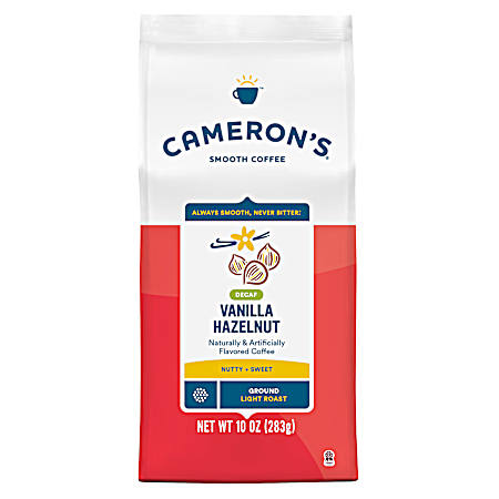 10 oz Decaf Vanilla Hazelnut Light Roast Ground Coffee